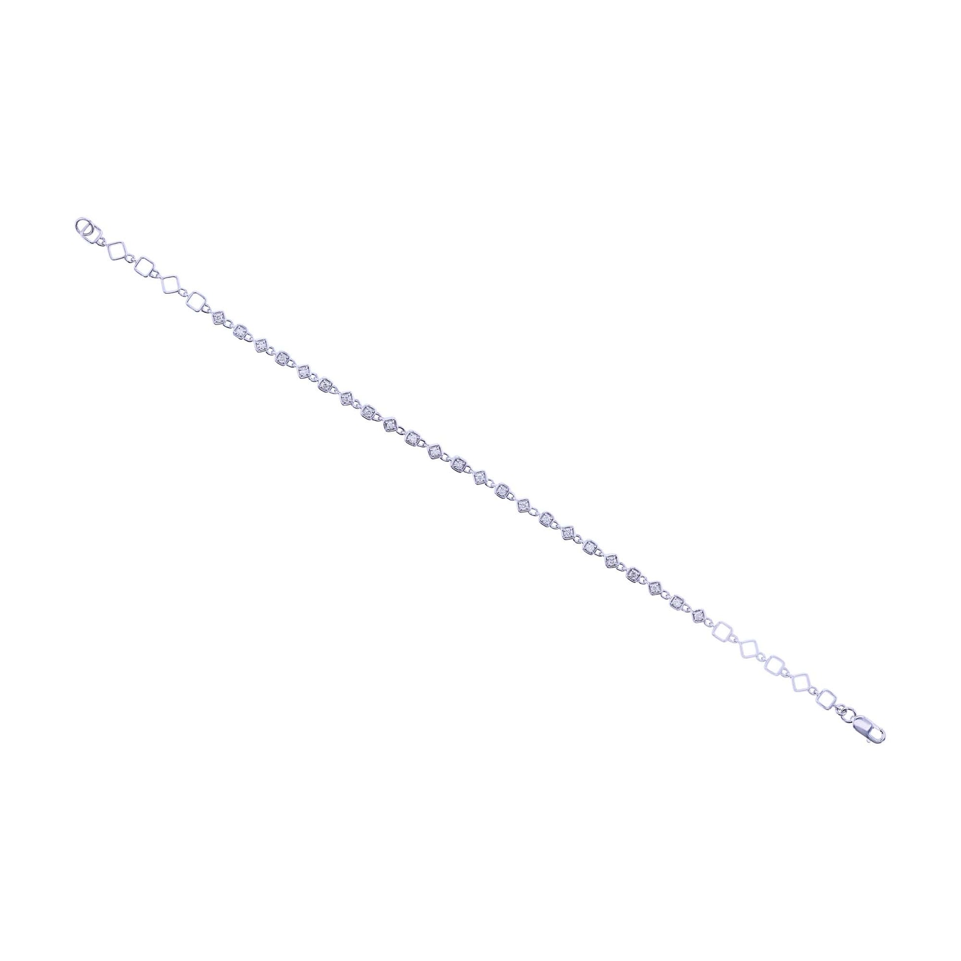 Silver Gallant Geometric Diamond Bracelet