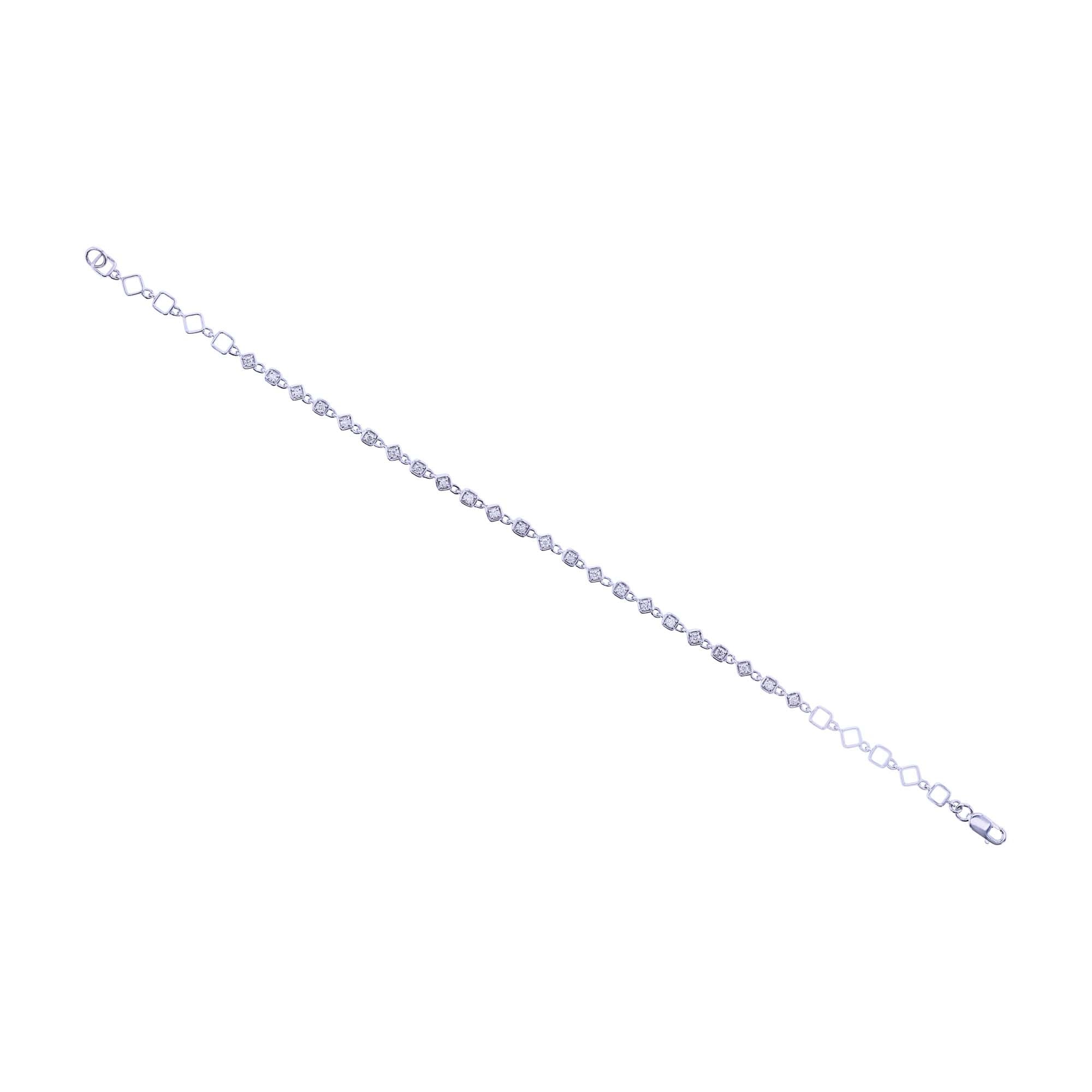 Silver Gallant Geometric Diamond Bracelet