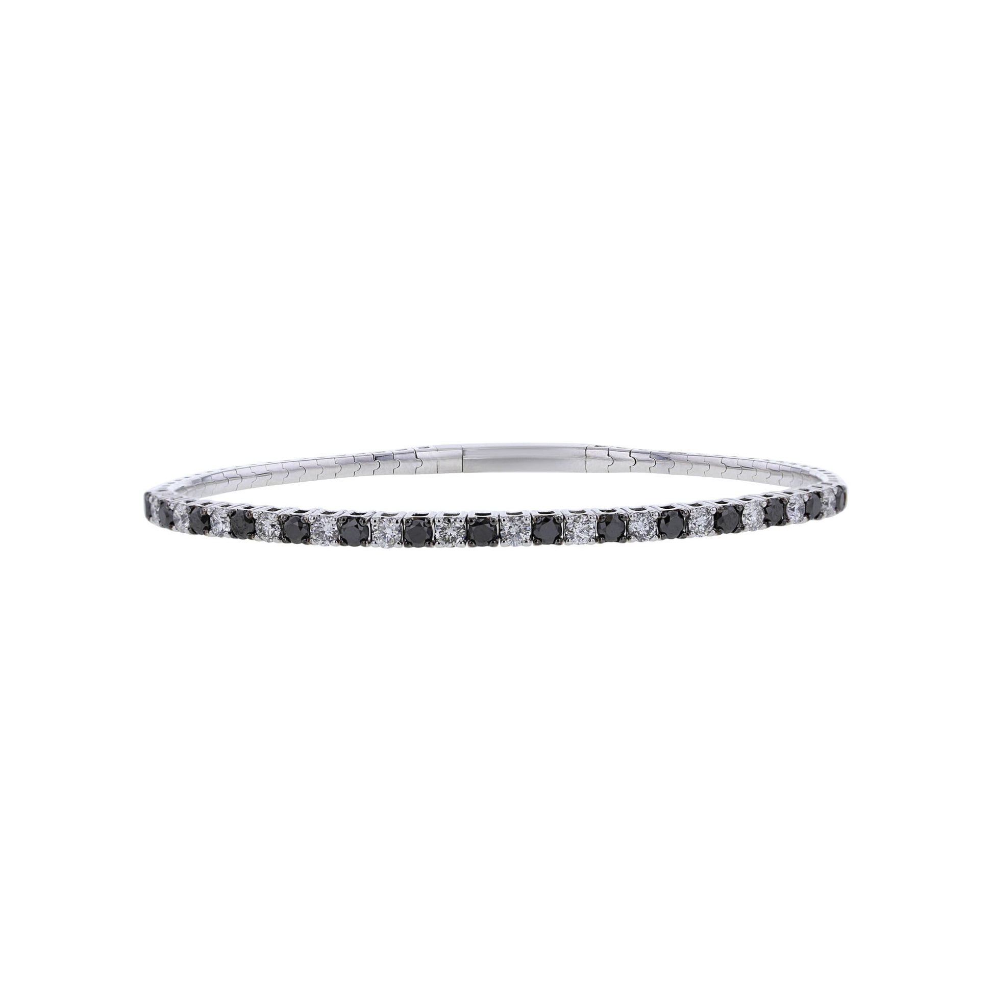 Narcissa Black & White Diamond Bangle