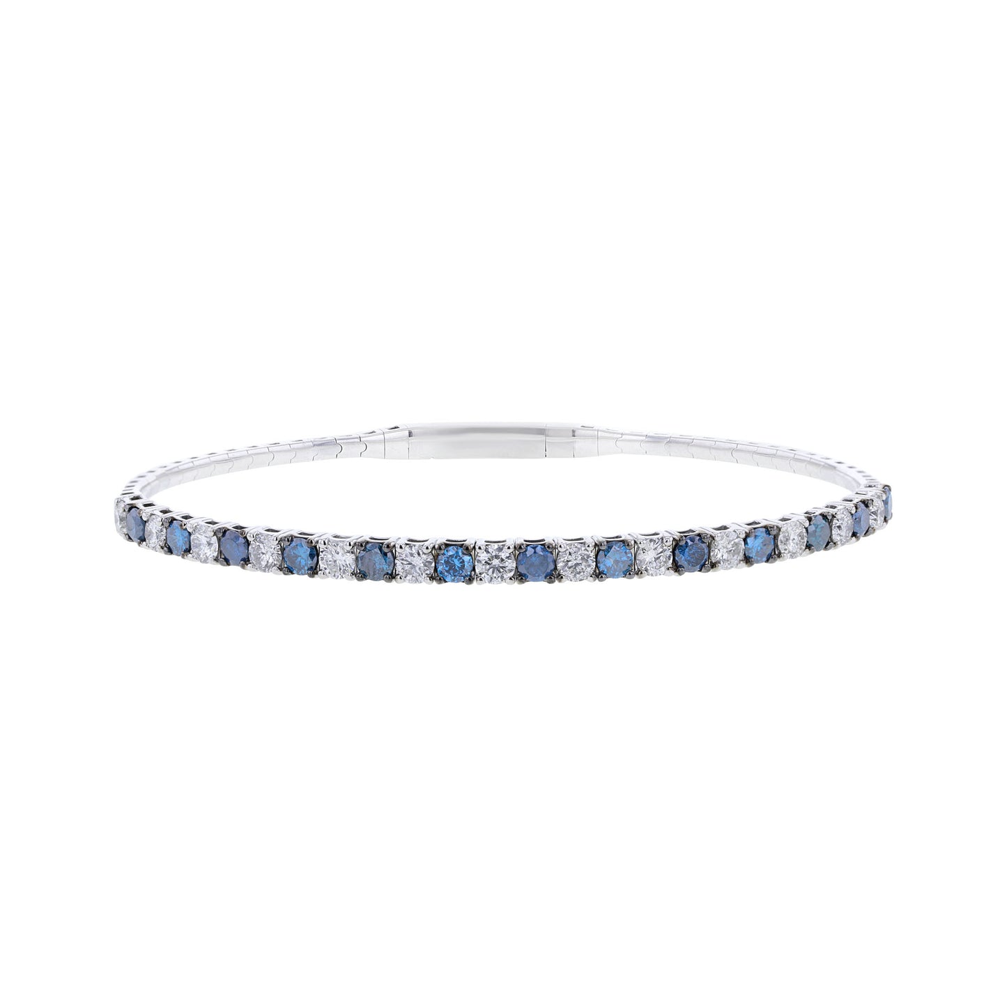 Maren Sky Blue & White Diamond Bangle Bracelet