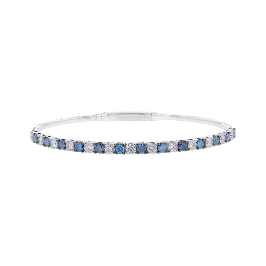 Maren Sky Blue & White Diamond Bangle Bracelet