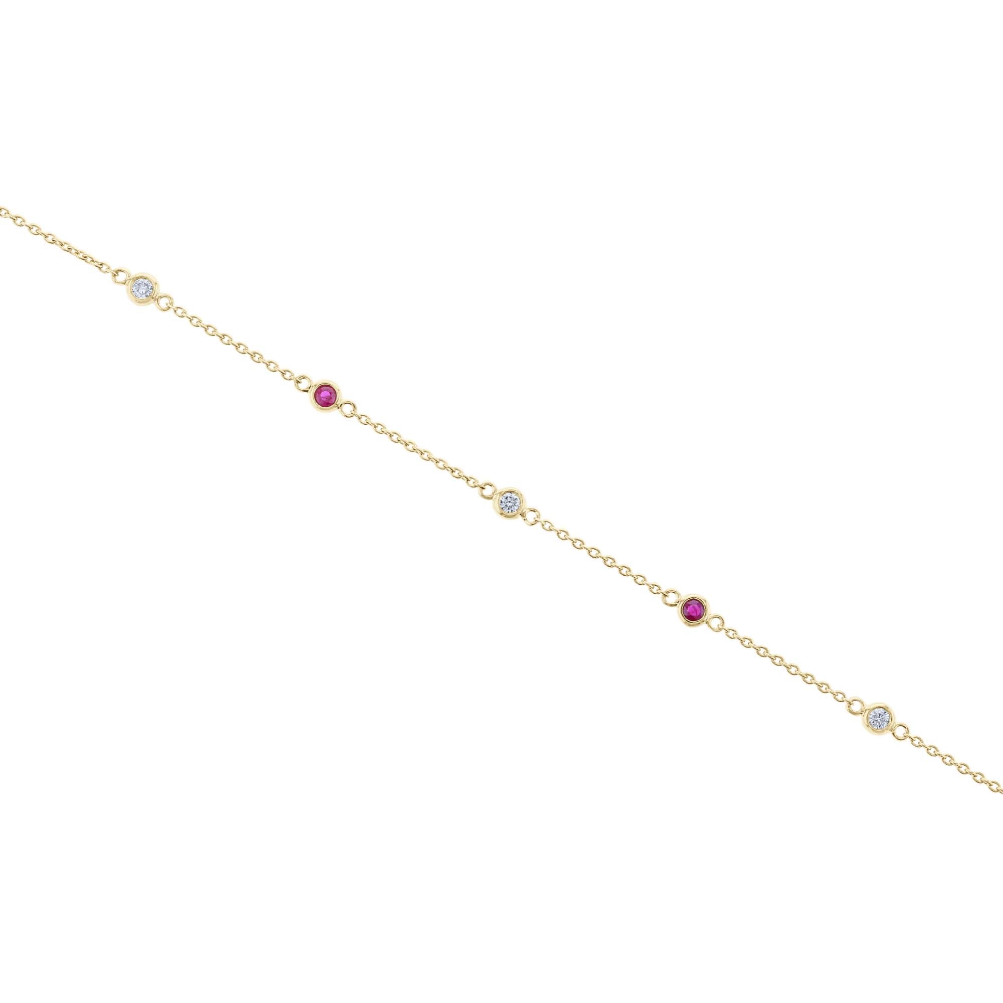 Orchid Ruby & Diamond Bezel Chain Bracelet – Steven Singer Jewelers
