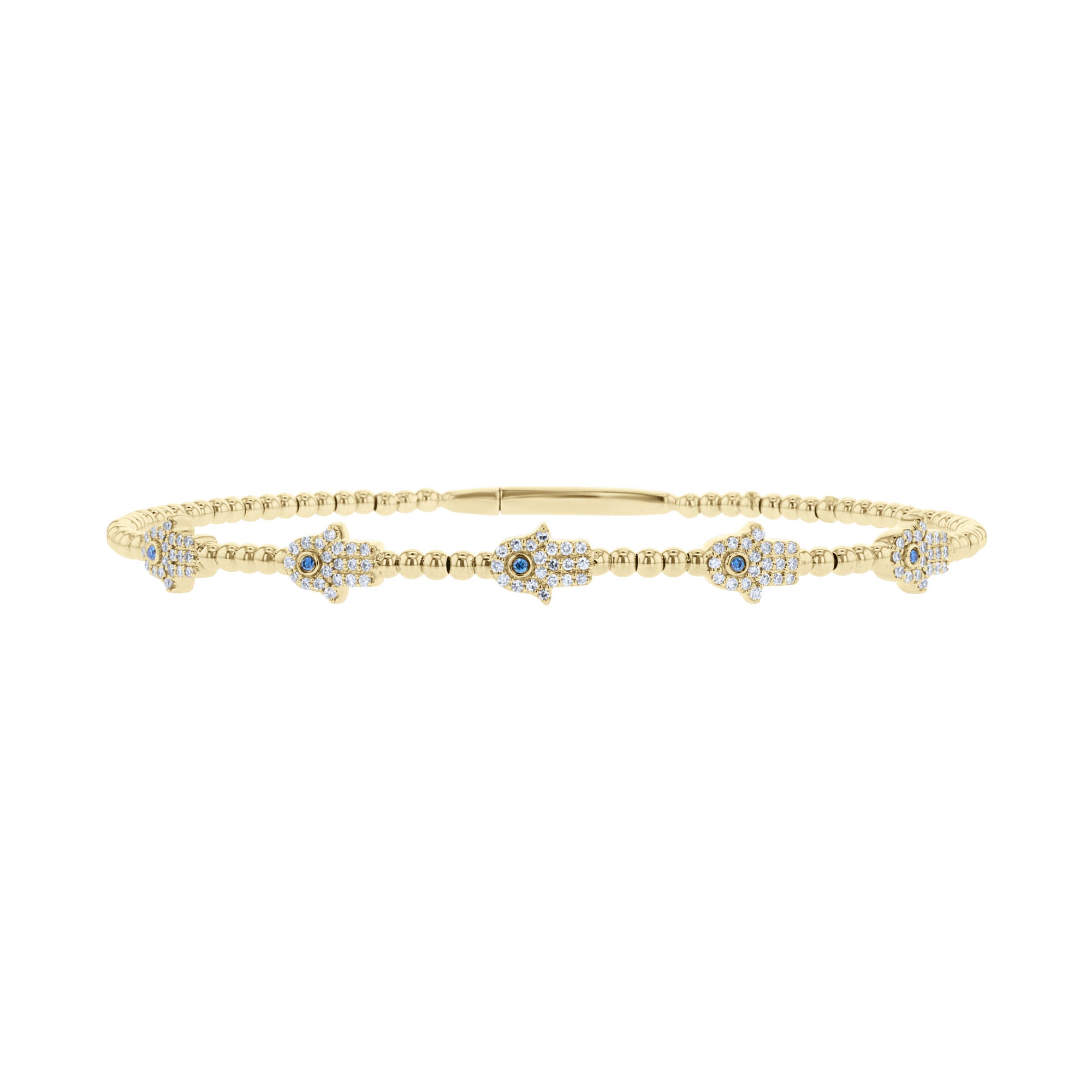 Hamsa Diamond & Sapphire Bangle Bracelet