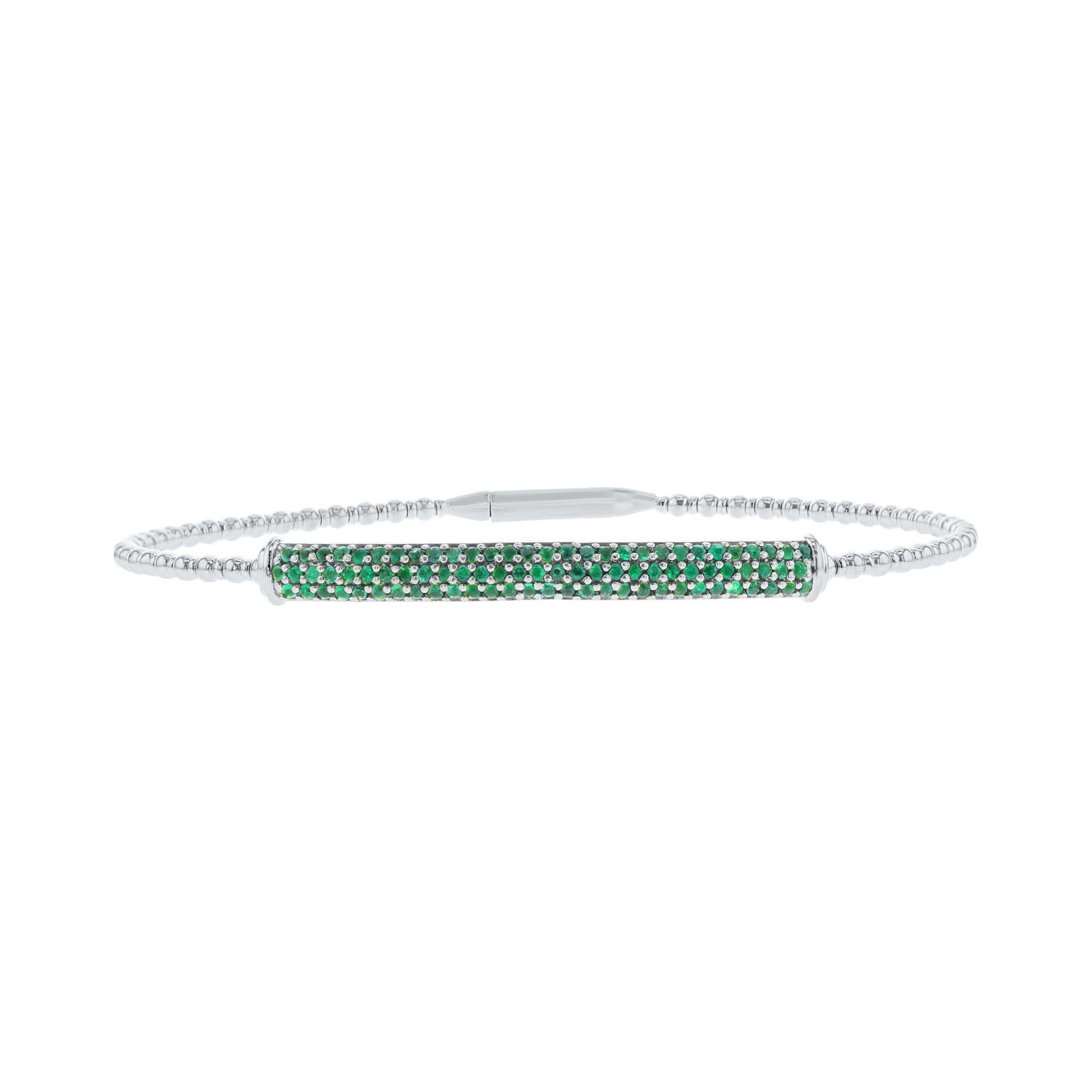 Beaming Bar Emerald Bangle Bracelet