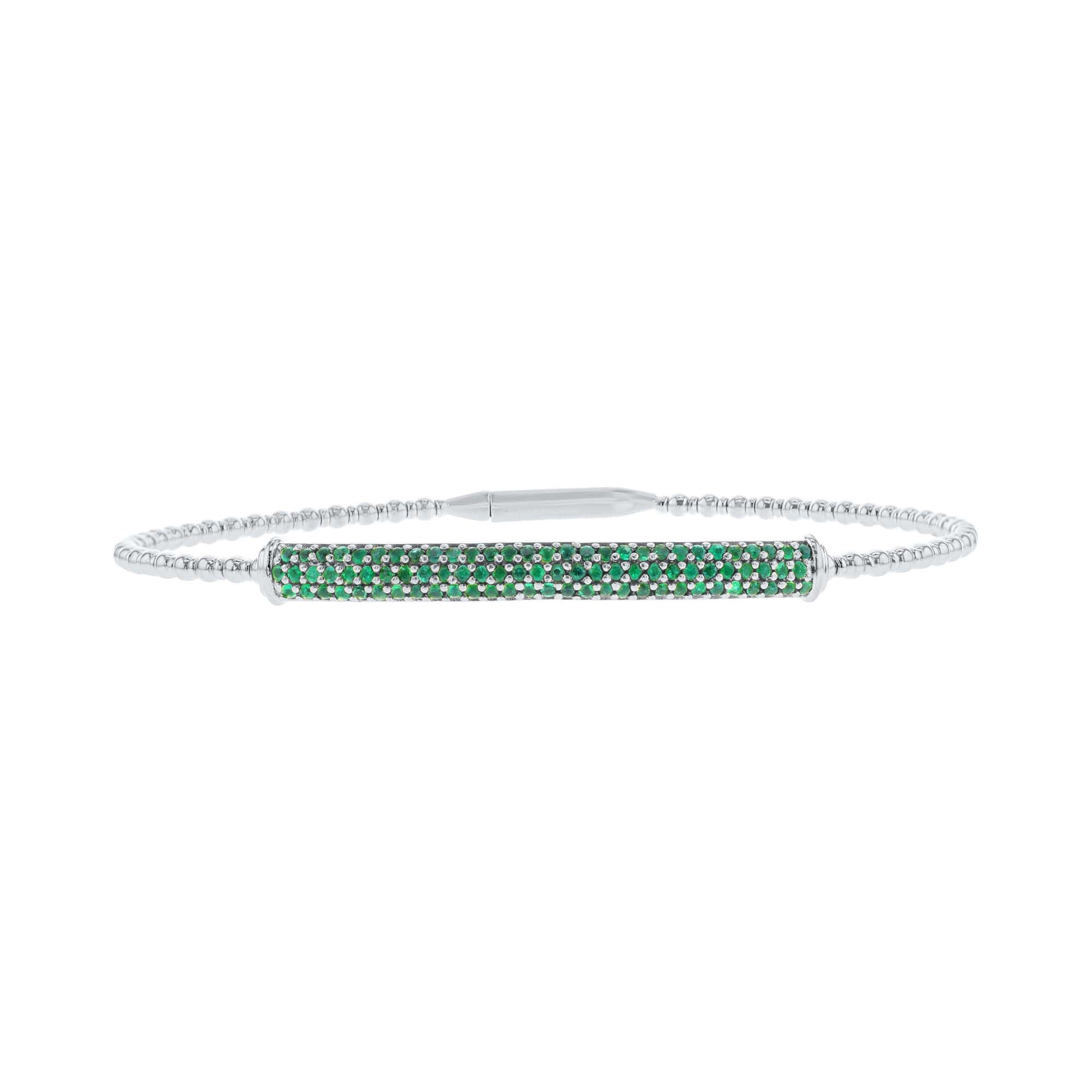 Beaming Bar Emerald Bangle Bracelet
