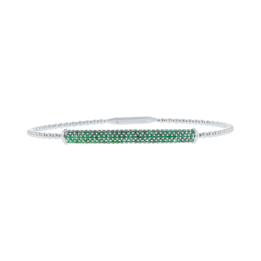 Beaming Bar Emerald Bangle Bracelet