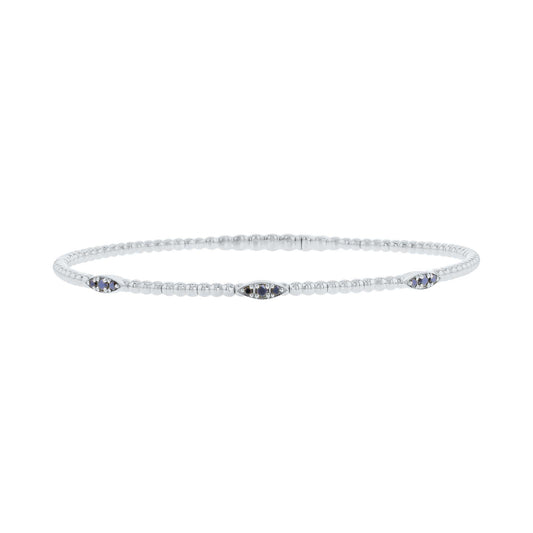 Elemental Eyelet Black Diamond Bangle Bracelet