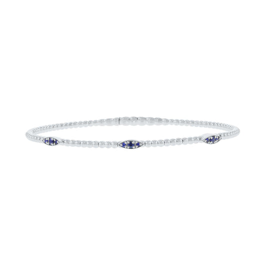 Elemental Eyelet Sapphire Bangle Bracelet
