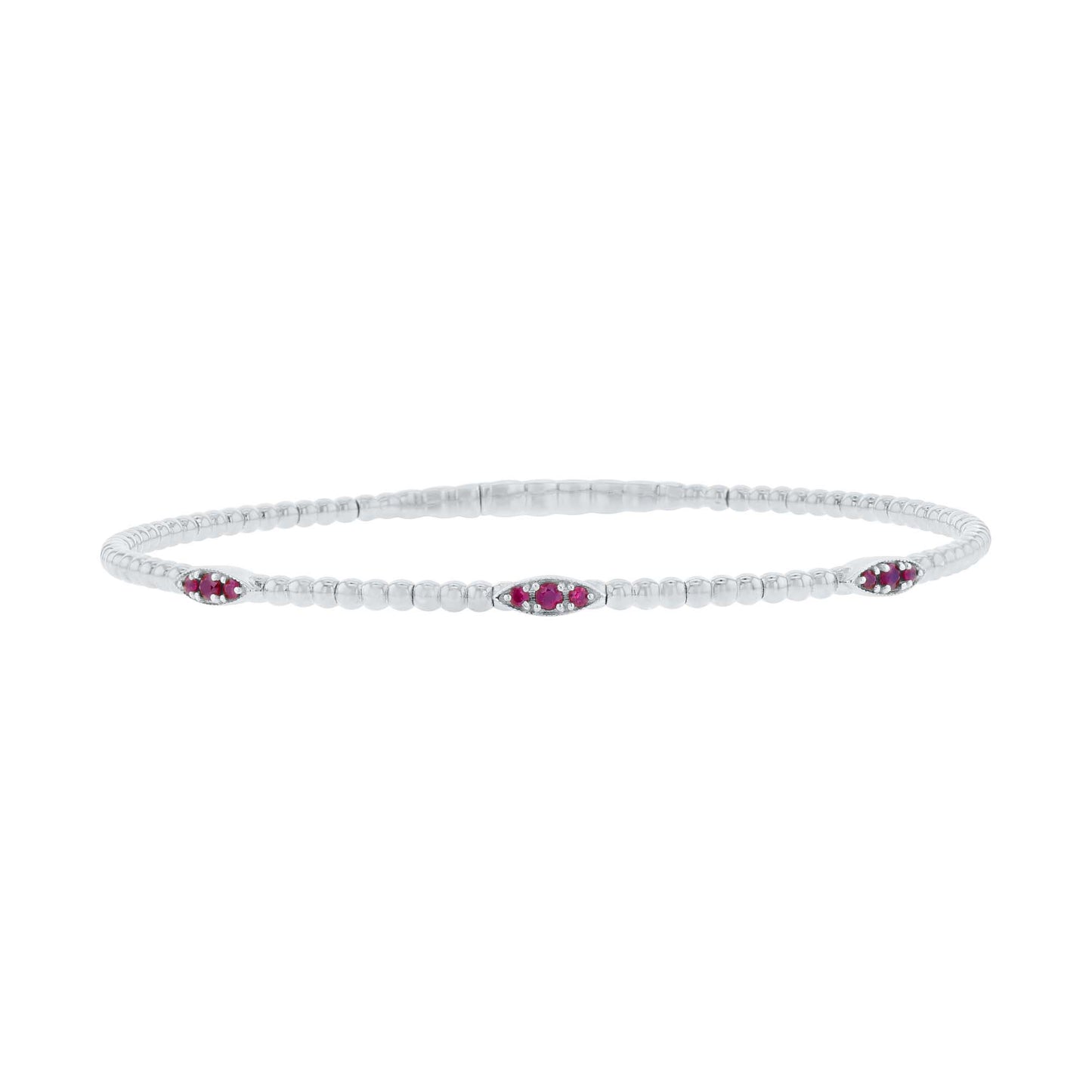 Elemental Eyelet Ruby Bangle Bracelet