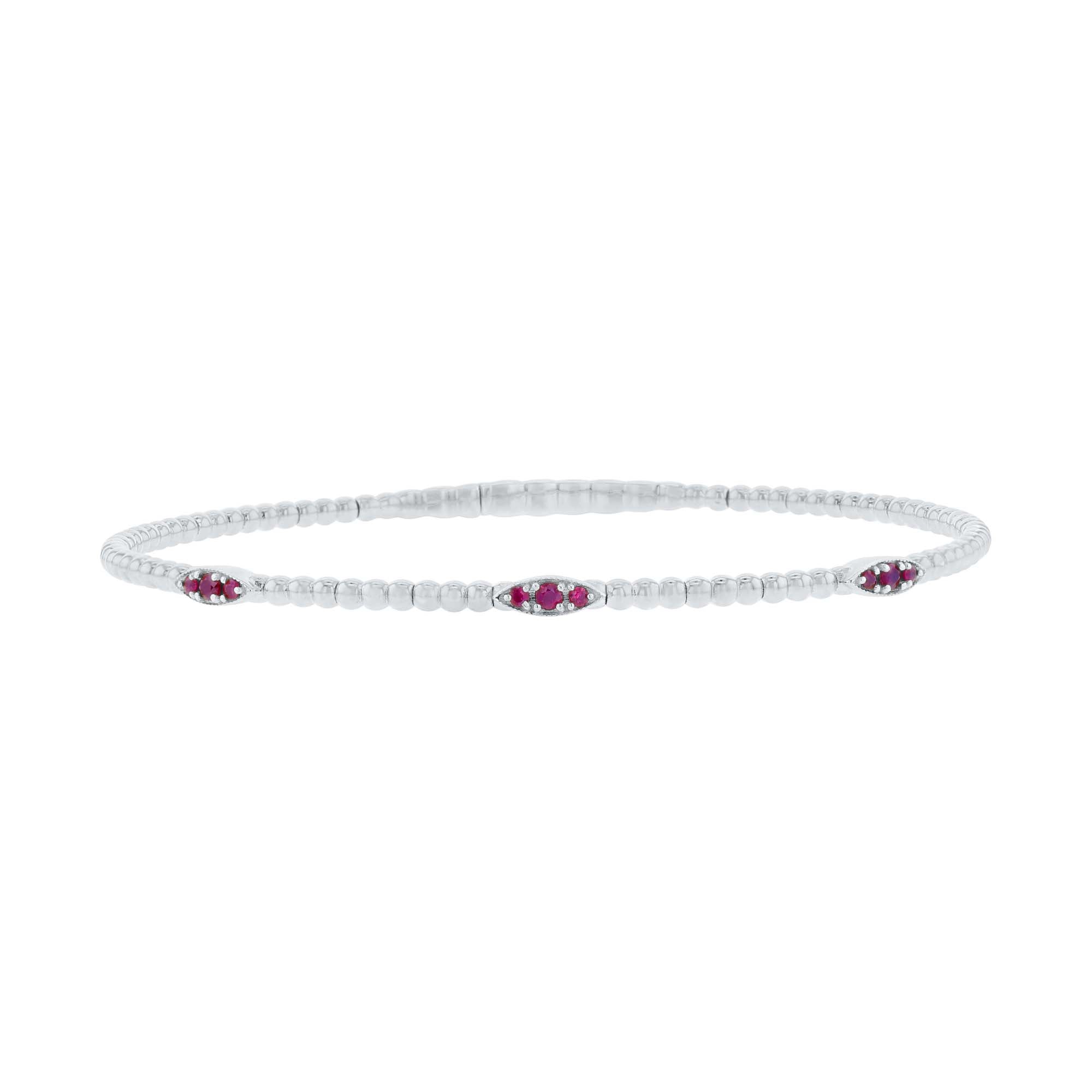 Elemental Eyelet Ruby Bangle Bracelet