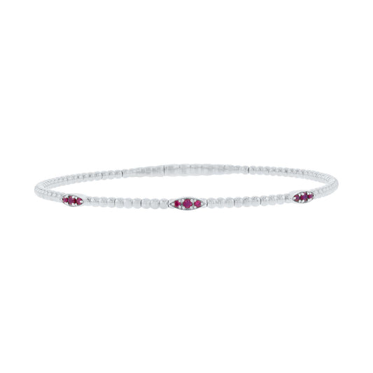 Elemental Eyelet Ruby Bangle Bracelet