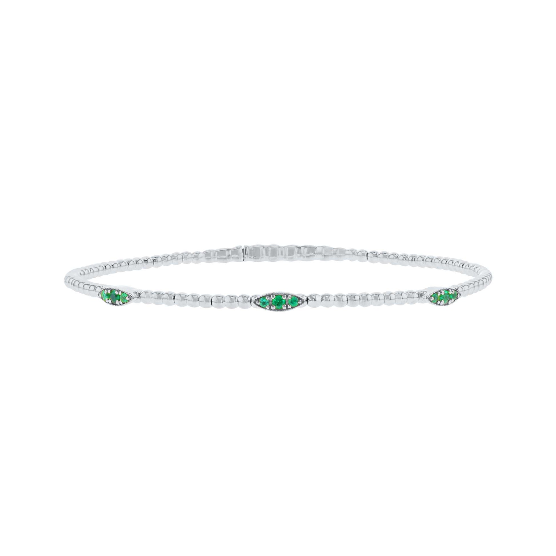 Elemental Eyelet Emerald Bangle Bracelet