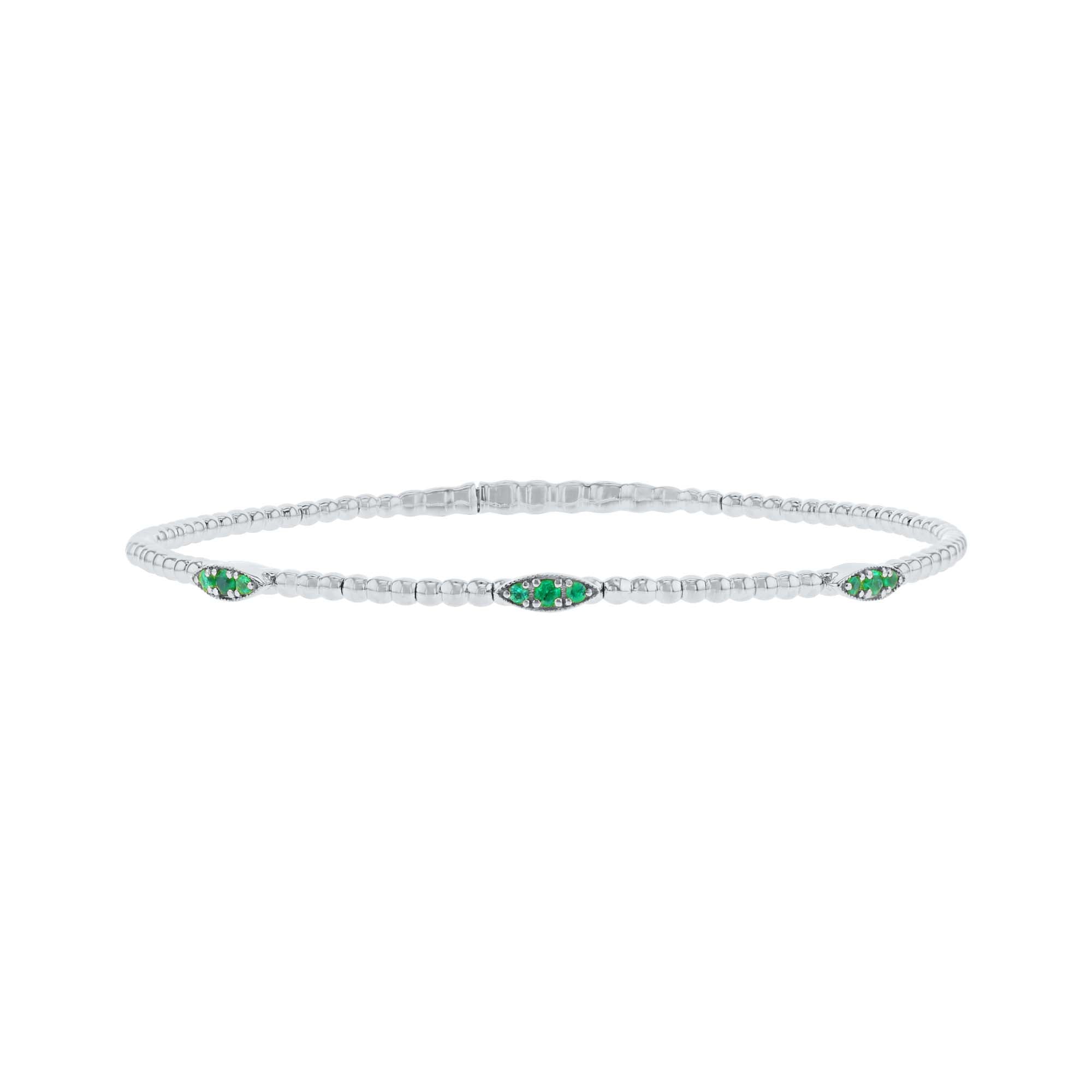 Elemental Eyelet Emerald Bangle Bracelet