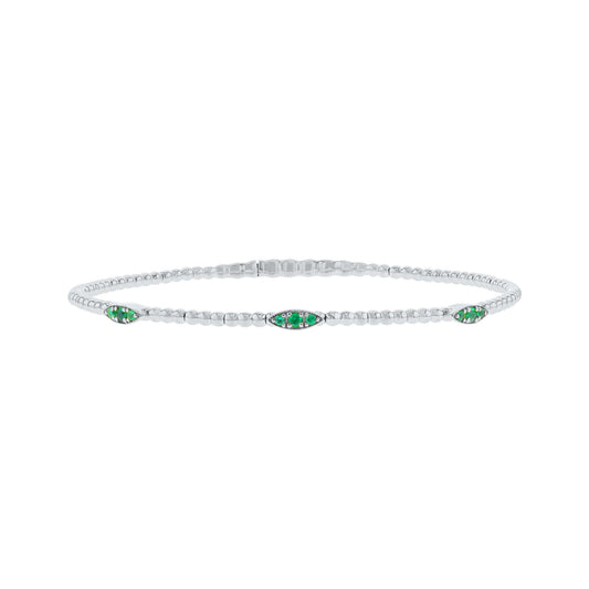 Elemental Eyelet Emerald Bangle Bracelet