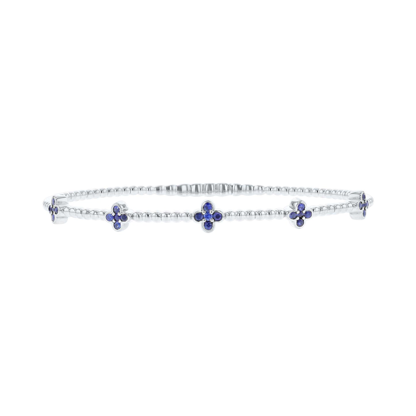Charismatic Clover Sapphire Bangle Bracelet