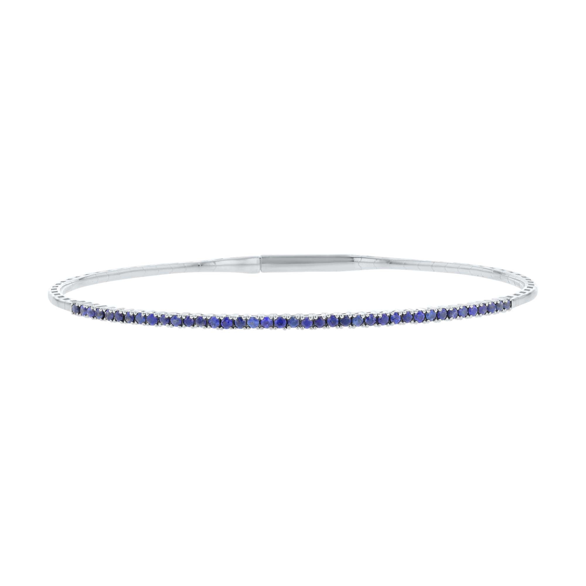 Pleasingly Pave Sapphire Bangle Bracelet