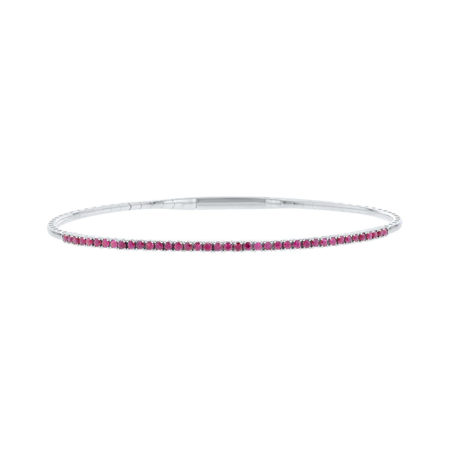 Pleasingly Pave Ruby Bangle Bracelet