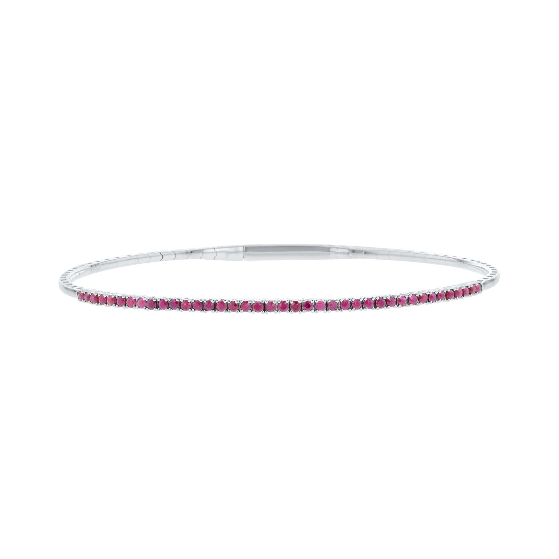Pleasingly Pave Ruby Bangle Bracelet