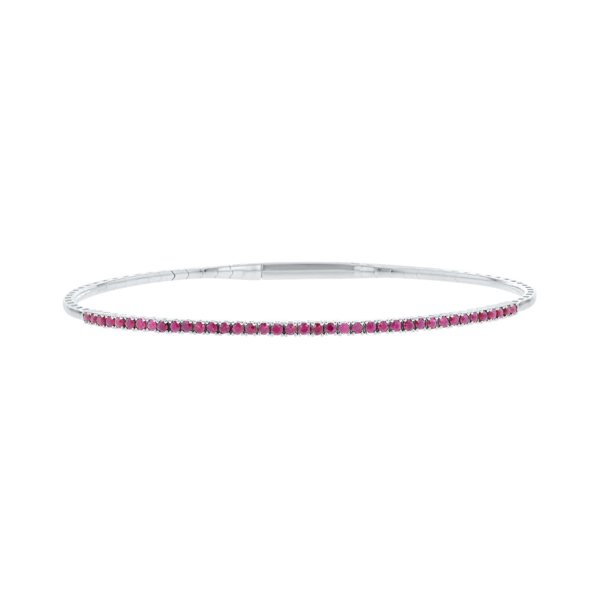 Pleasingly Pave Ruby Bangle Bracelet