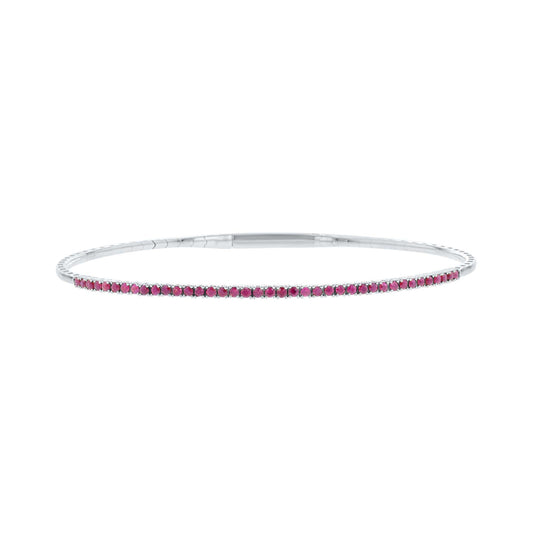 Poshly Pave Ruby Bangle Bracelet