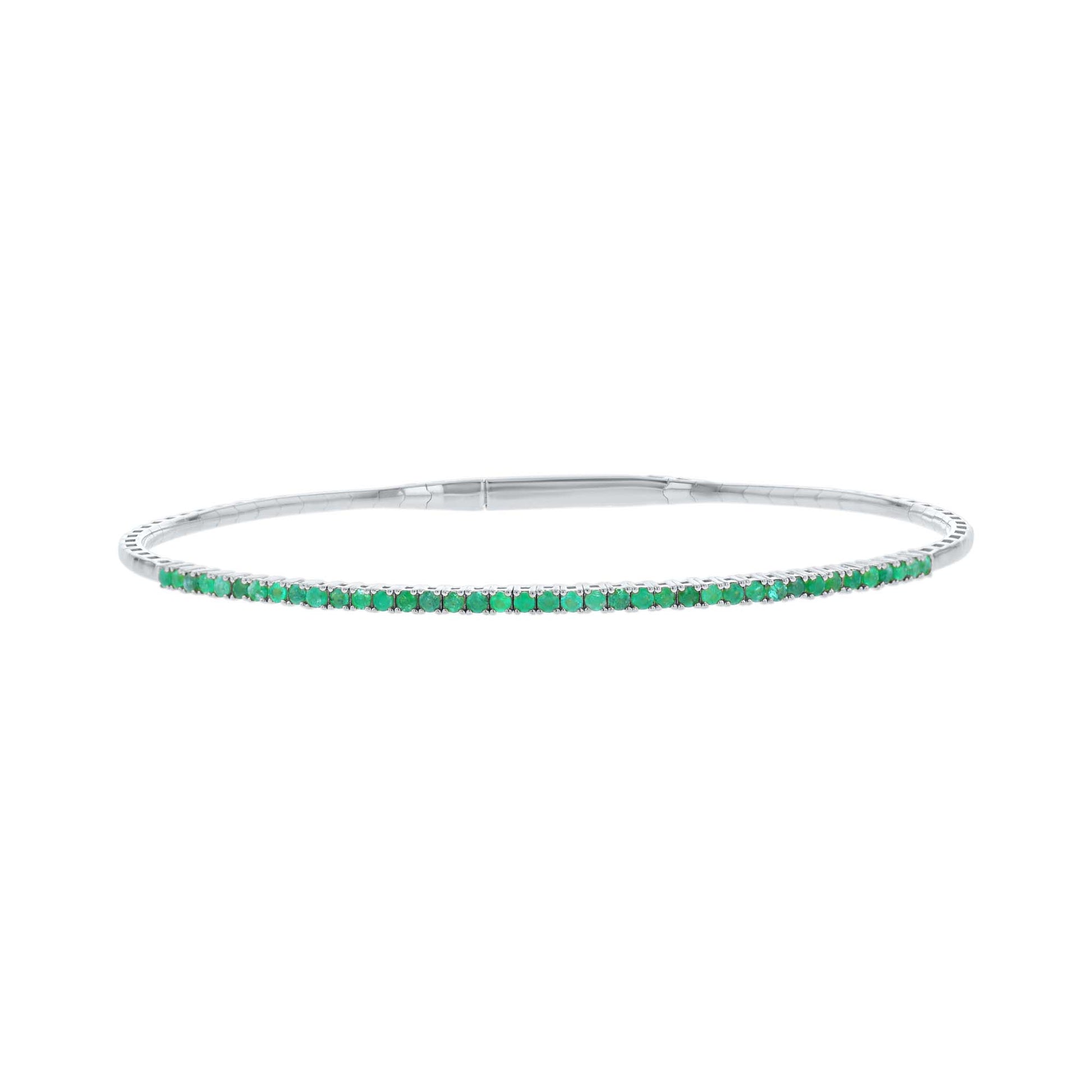 Pleasingly Pave Emerald Bangle Bracelet
