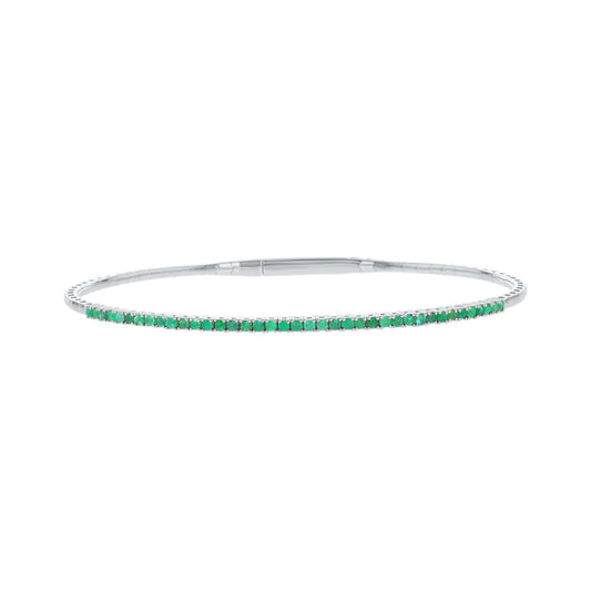 Poshly Pave Emerald Bangle Bracelet