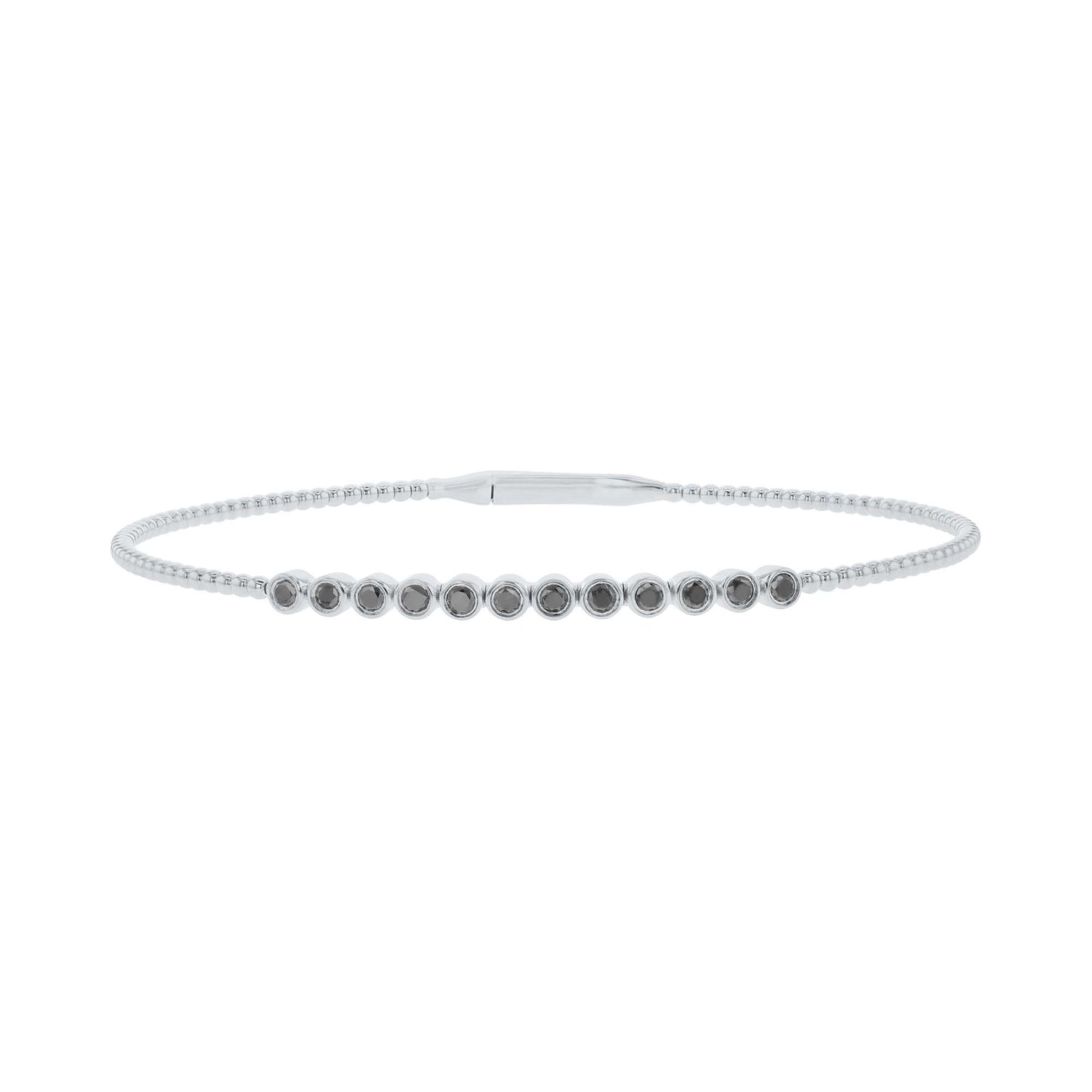 Beloved Bezel Black Diamond Bangle Bracelet