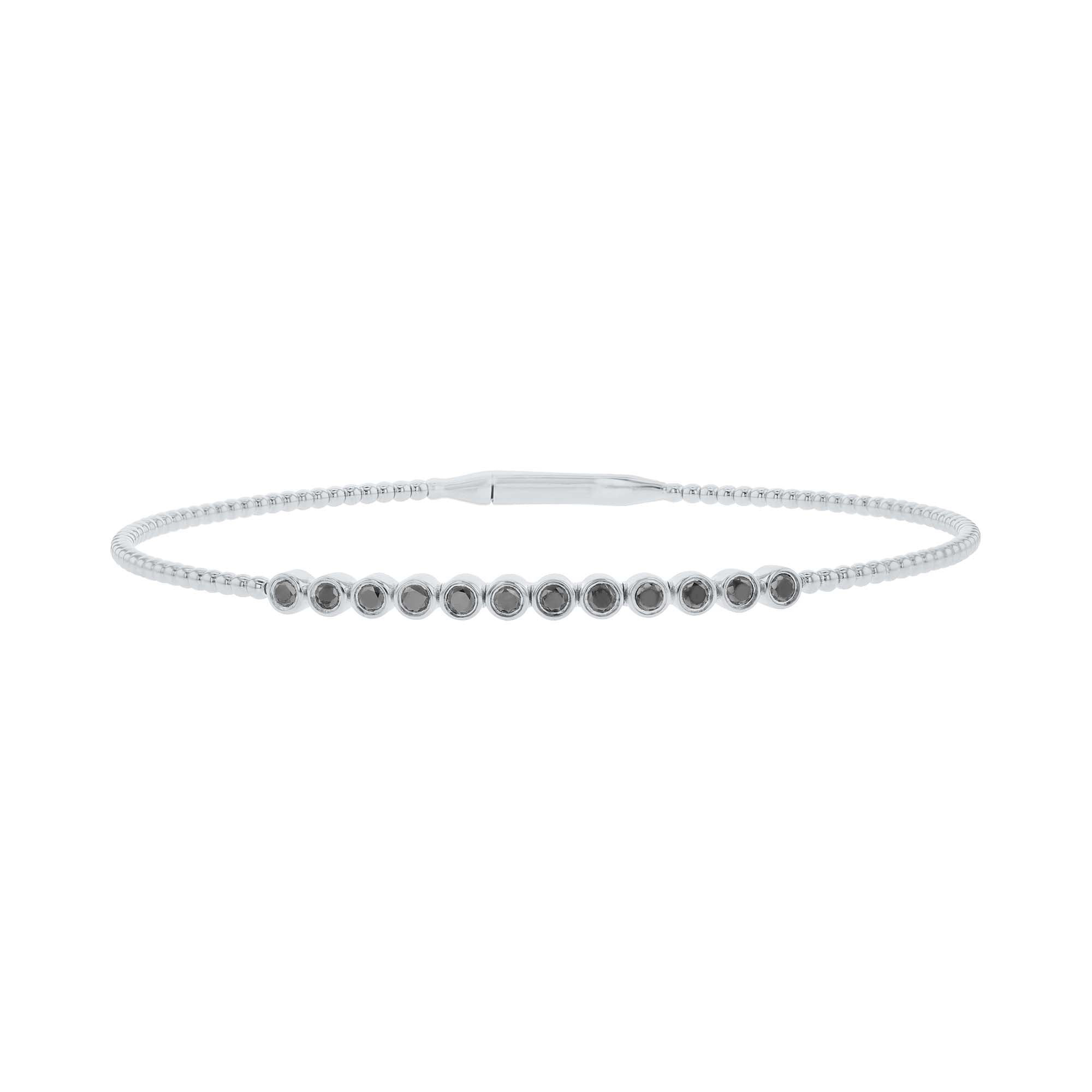 Beloved Bezel Black Diamond Bangle Bracelet