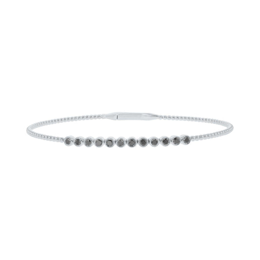 Beloved Bezel Black Diamond Bangle Bracelet