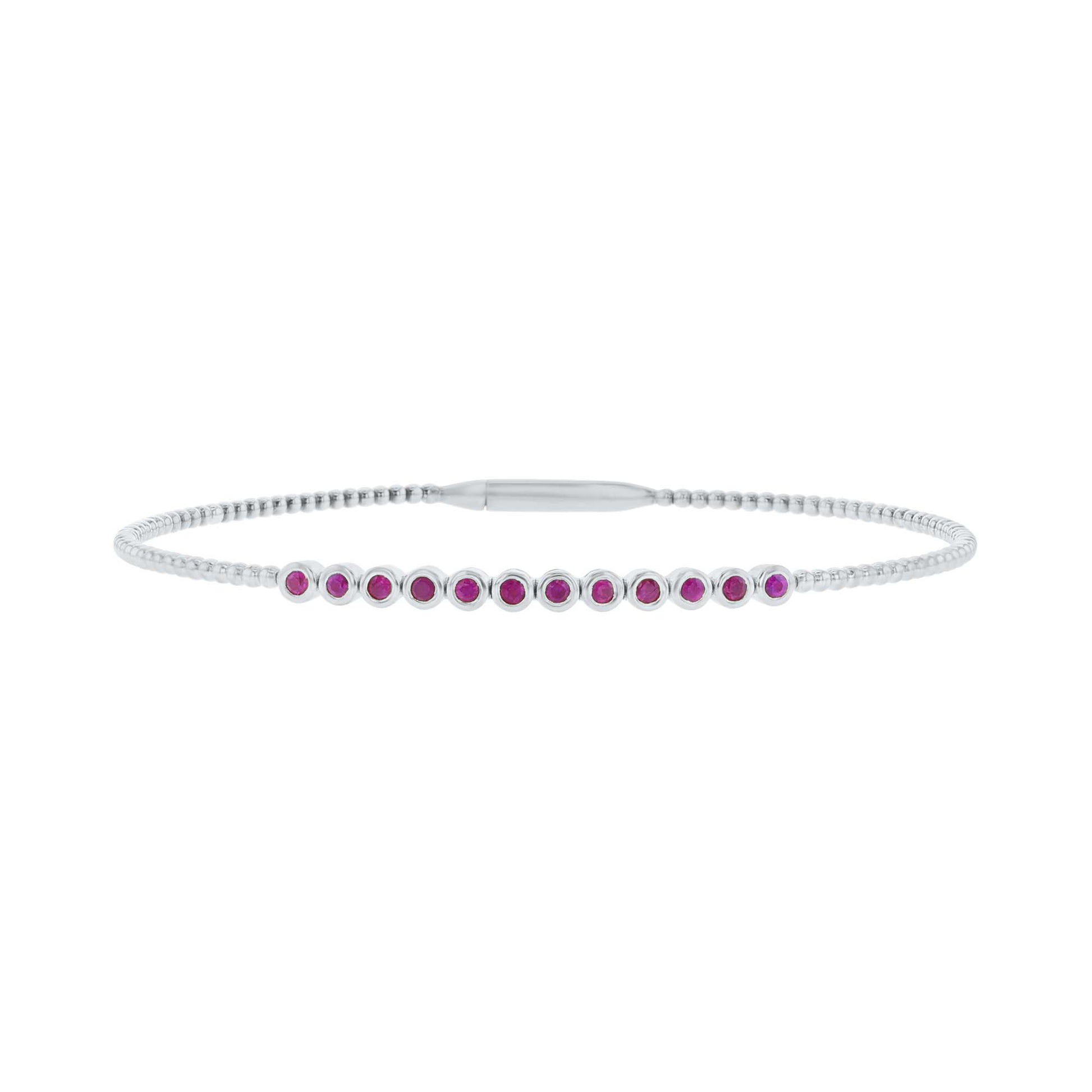 Beloved Bezel Ruby Bangle Bracelet