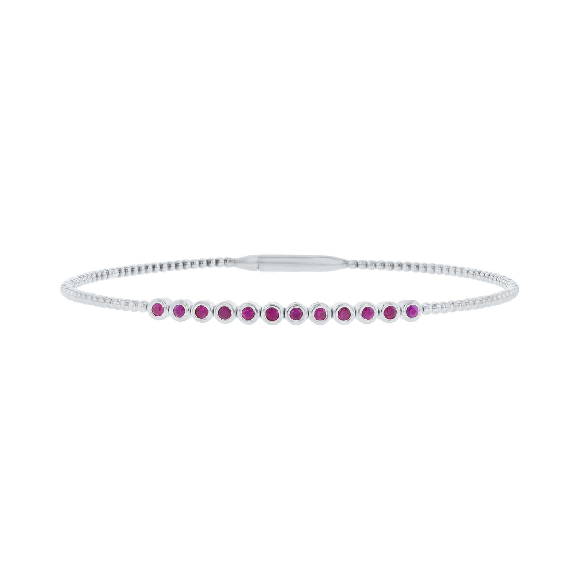 Beloved Bezel Ruby Bangle Bracelet