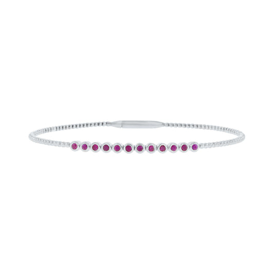 Beloved Bezel Ruby Bangle Bracelet