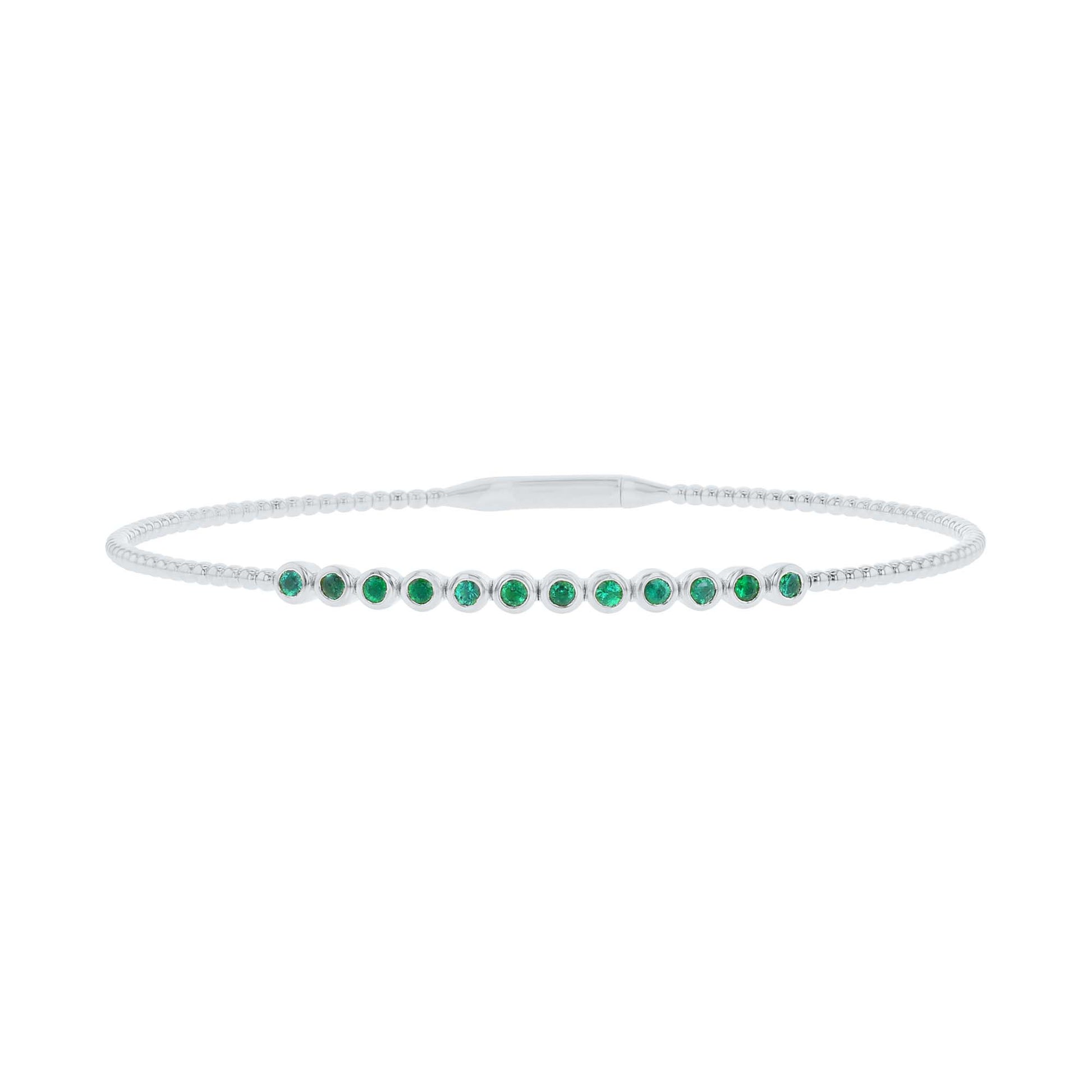 Beloved Bezel Emerald Bangle Bracelet