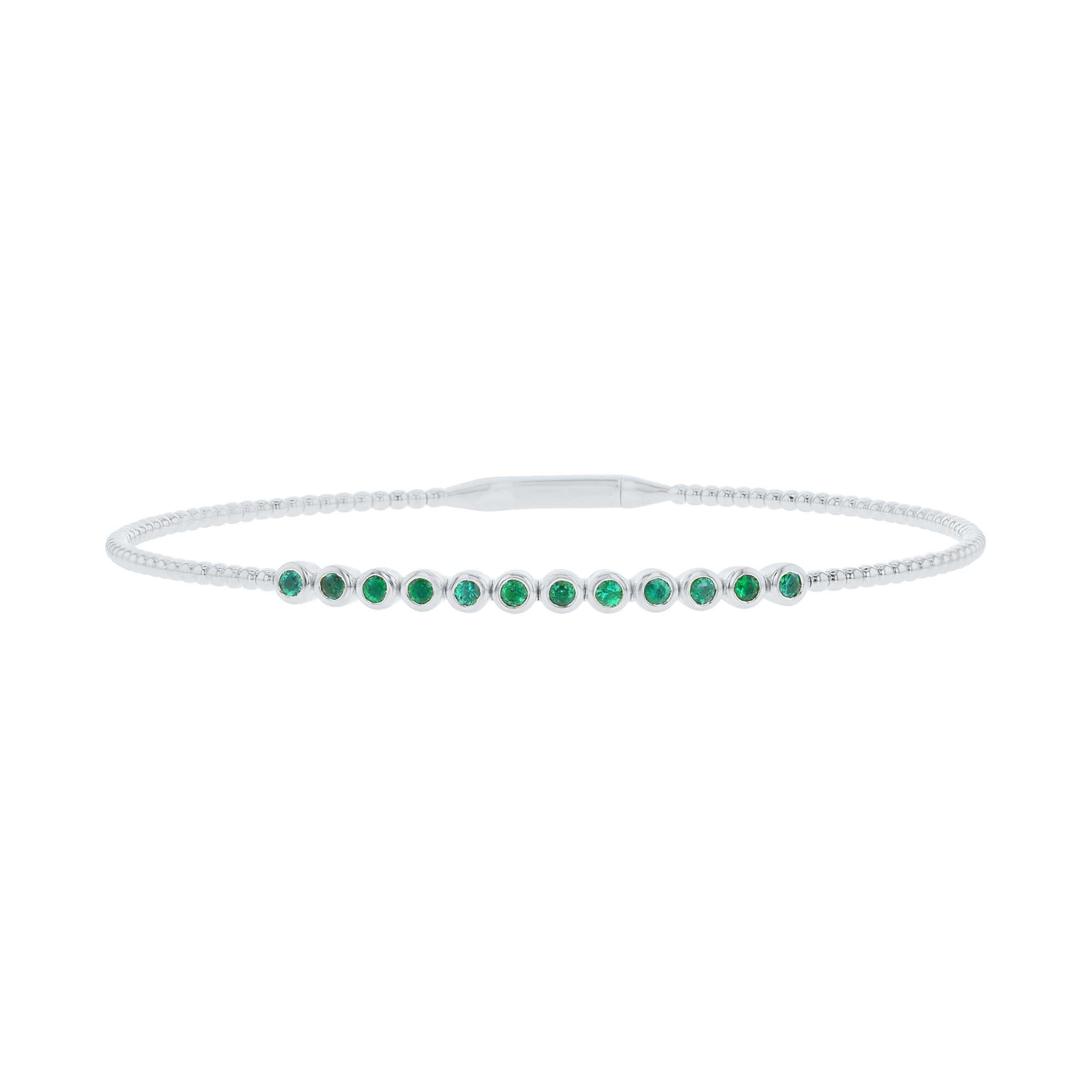 Beloved Bezel Emerald Bangle Bracelet