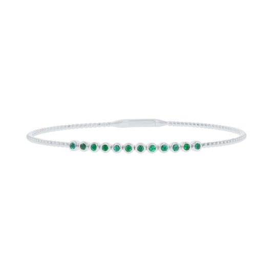 Beloved Bezel Emerald Bangle Bracelet