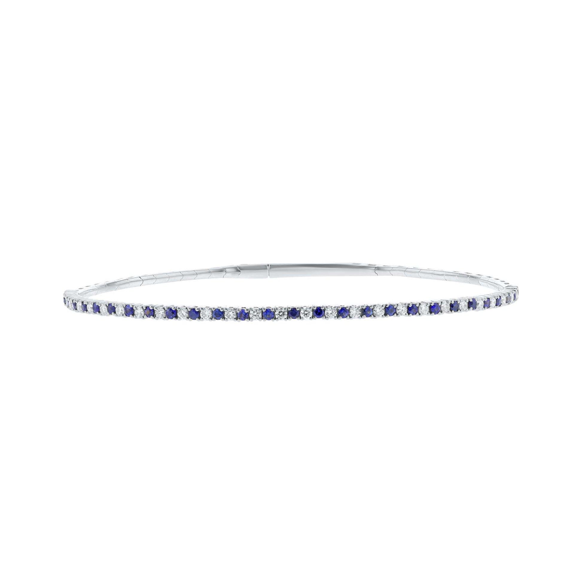 Pretty in Pave Sapphire & Diamond Bangle Bracelet