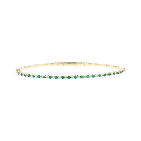 Pretty in Pave Emerald & Diamond Bangle Bracelet