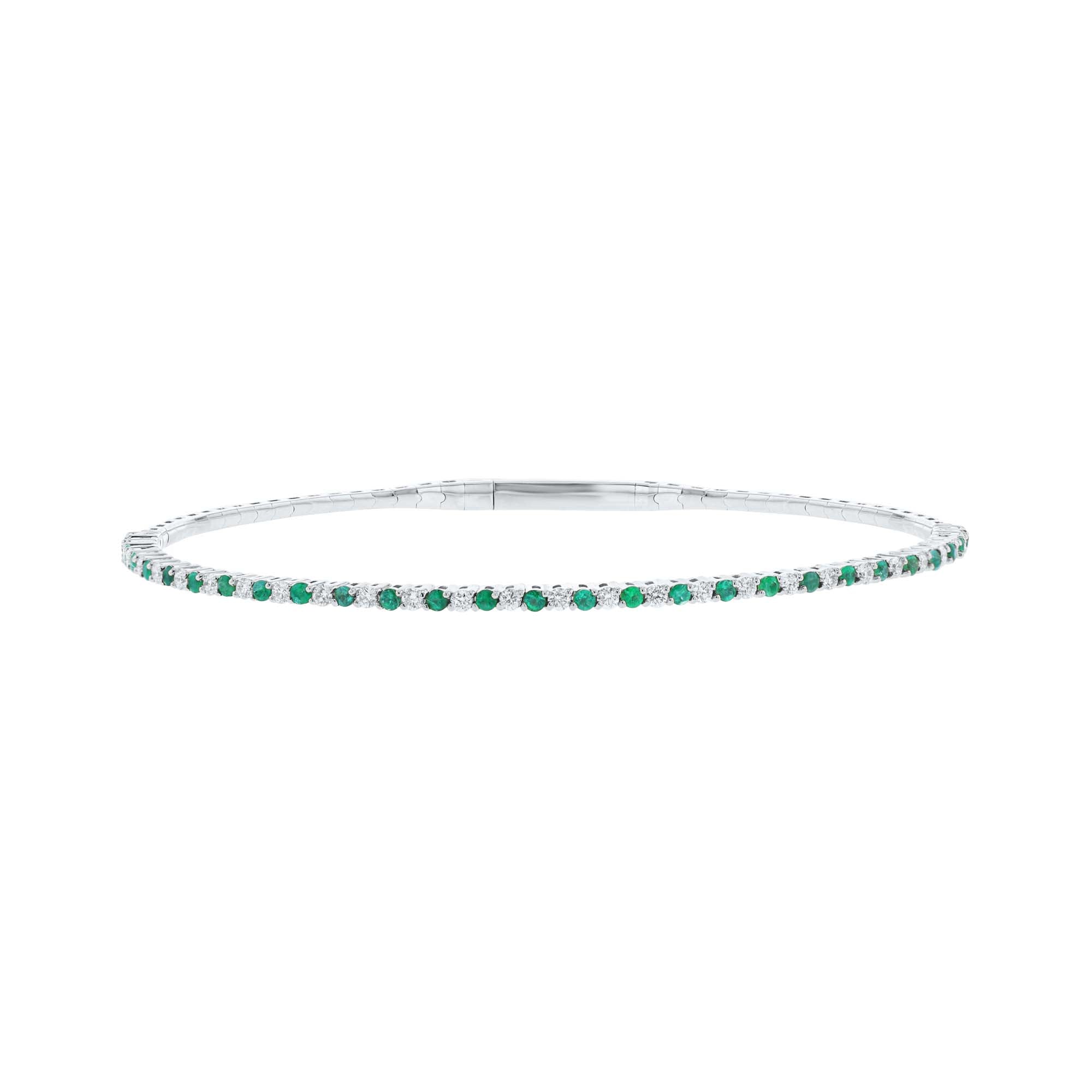 Pretty in Pave Emerald & Diamond Bangle Bracelet