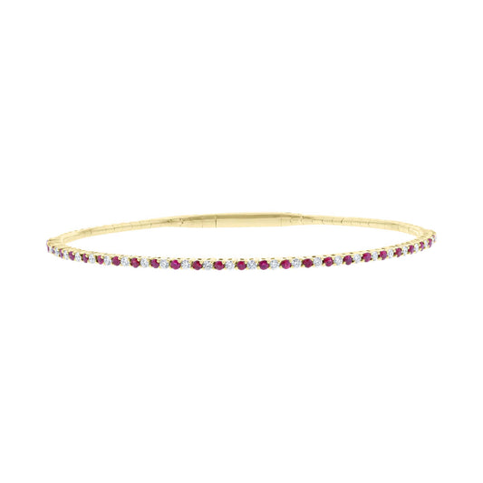 Pretty in Pave Ruby & Diamond Bangle Bracelet
