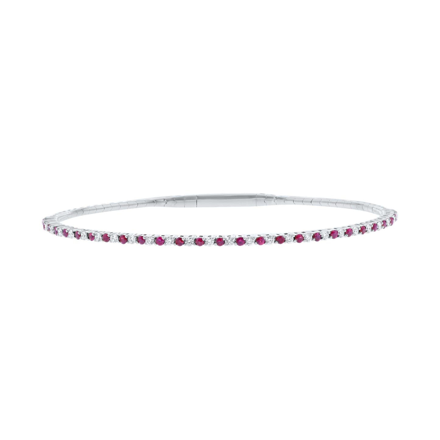 Pretty in Pave Ruby & Diamond Bangle Bracelet