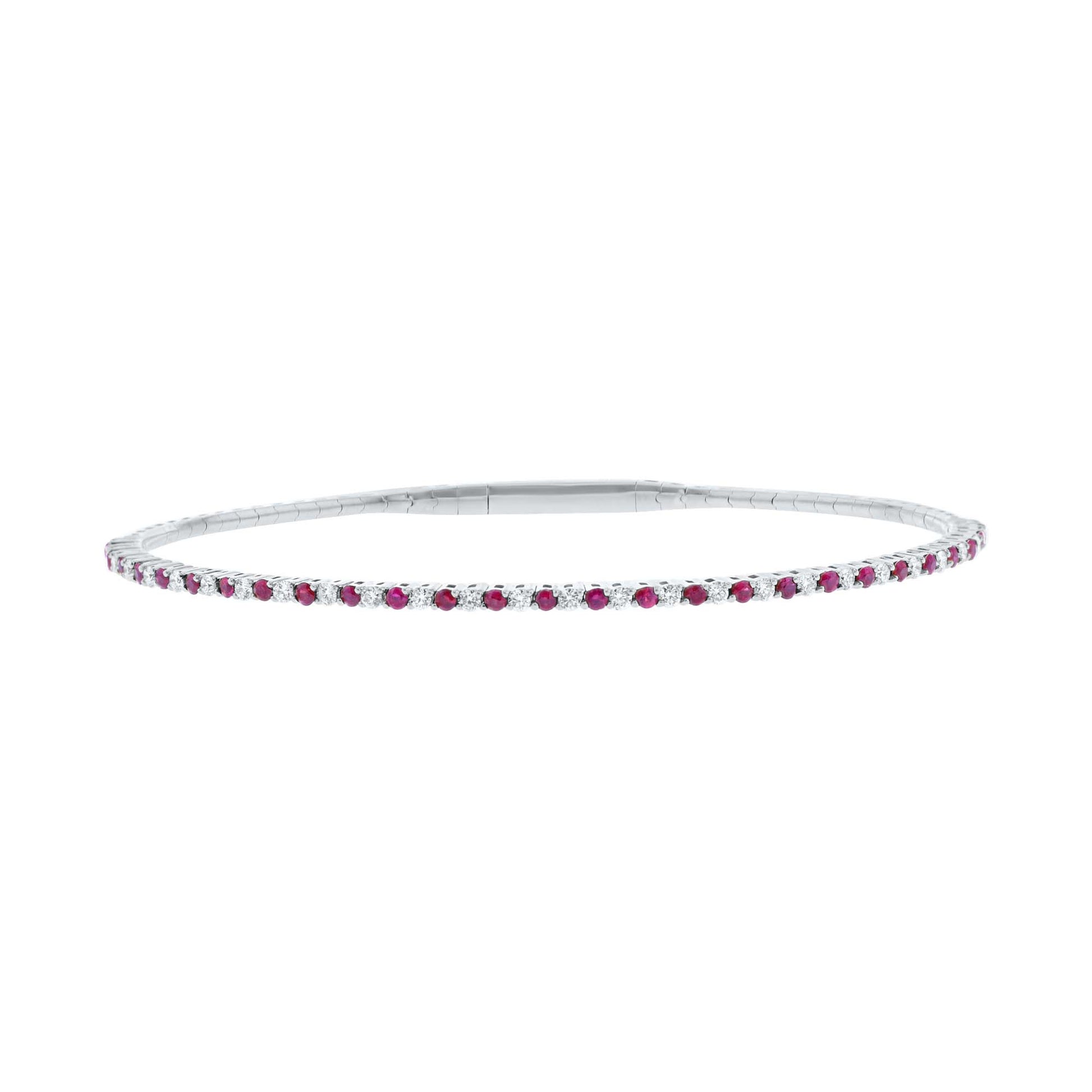 Pretty in Pave Ruby & Diamond Bangle Bracelet