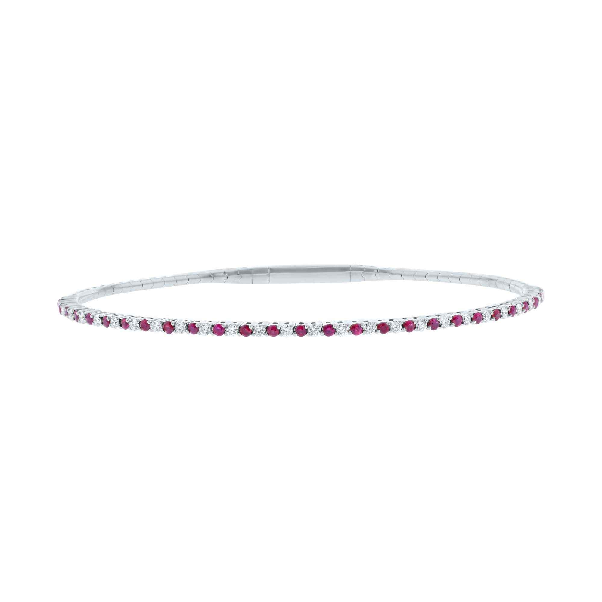 Pretty in Pave Ruby & Diamond Bangle Bracelet