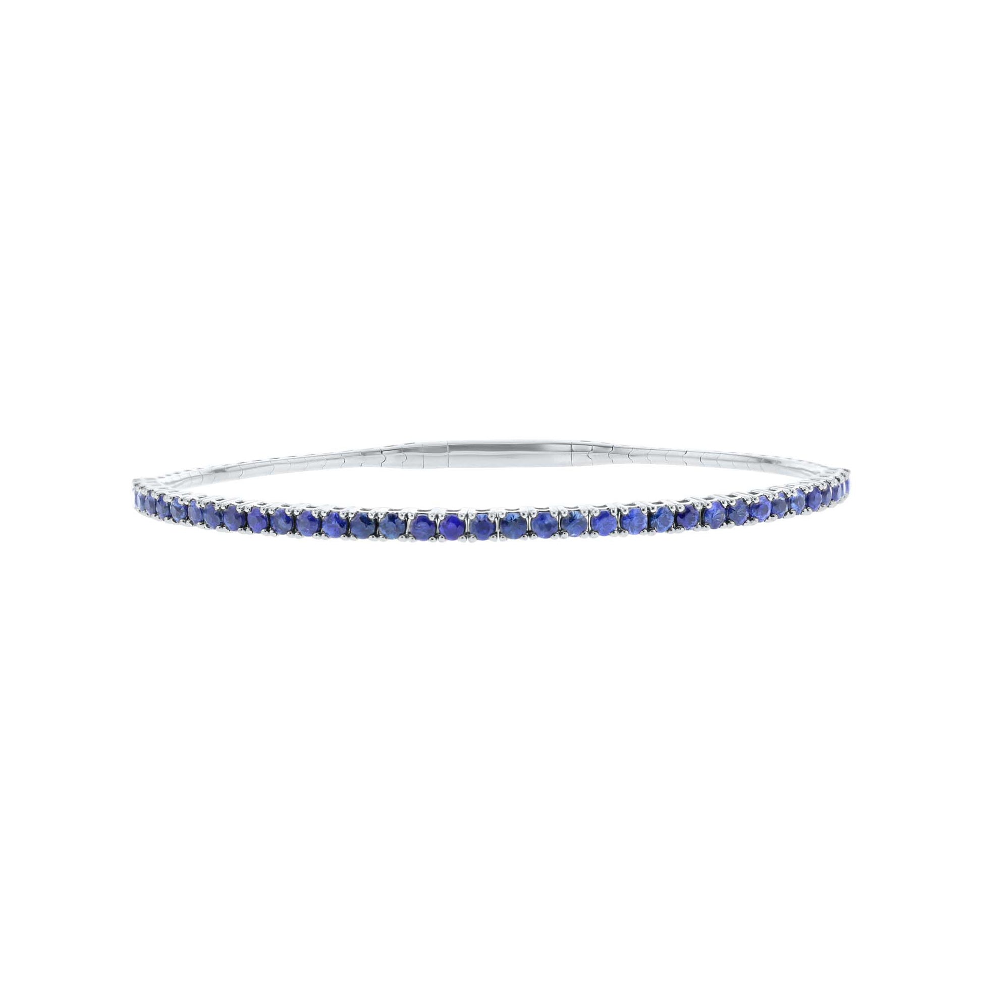 Panoramic Pave Sapphire Bangle Bracelet