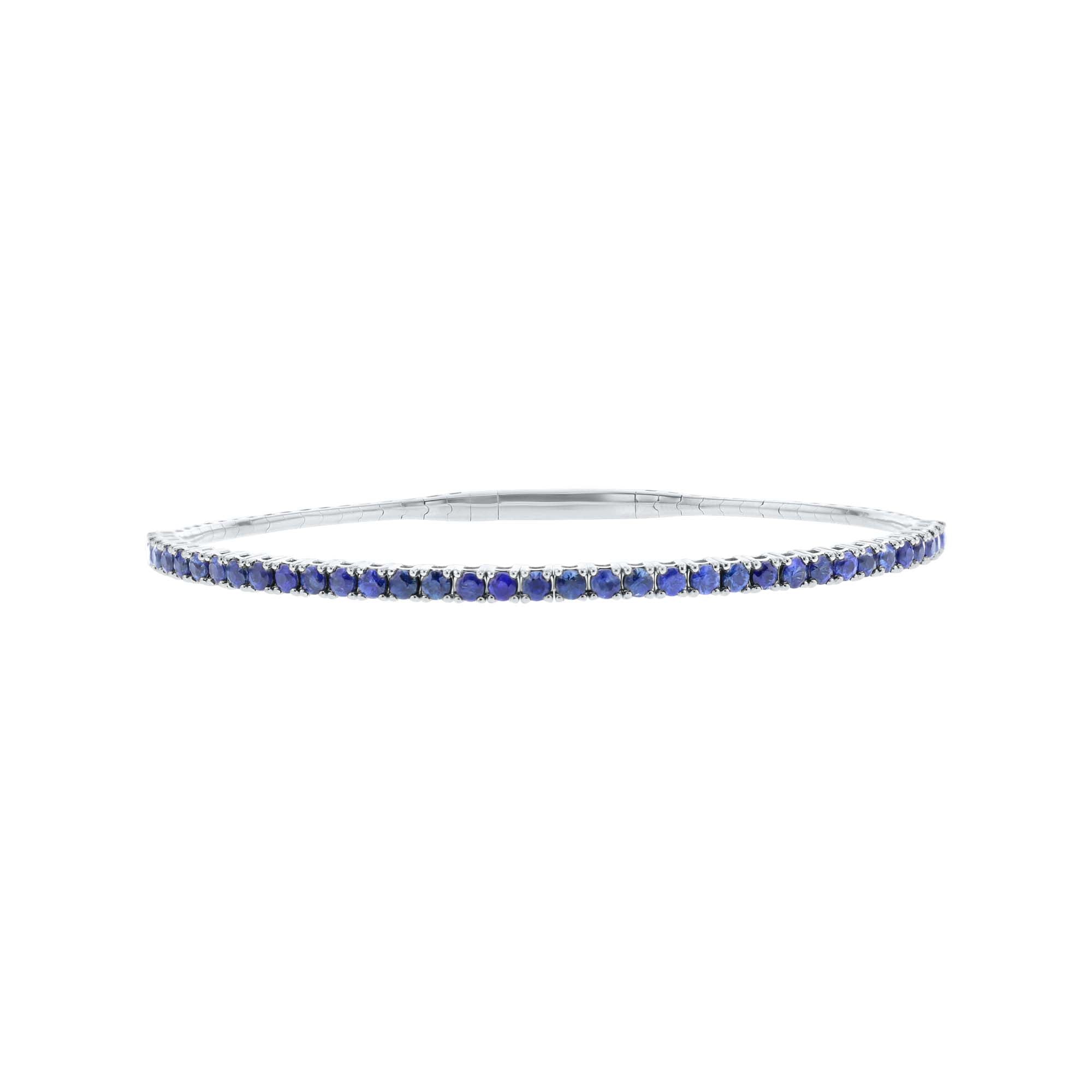 Panoramic Pave Sapphire Bangle Bracelet