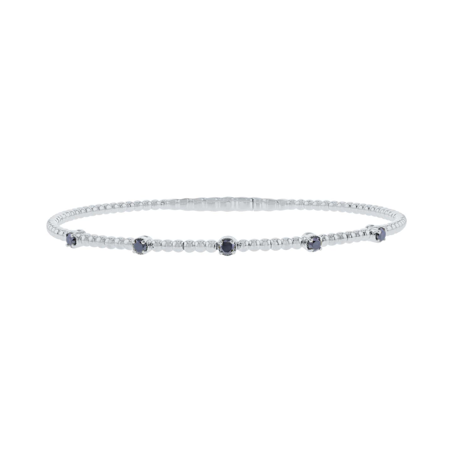 Seductive Station Black Diamond Bangle Bracelet