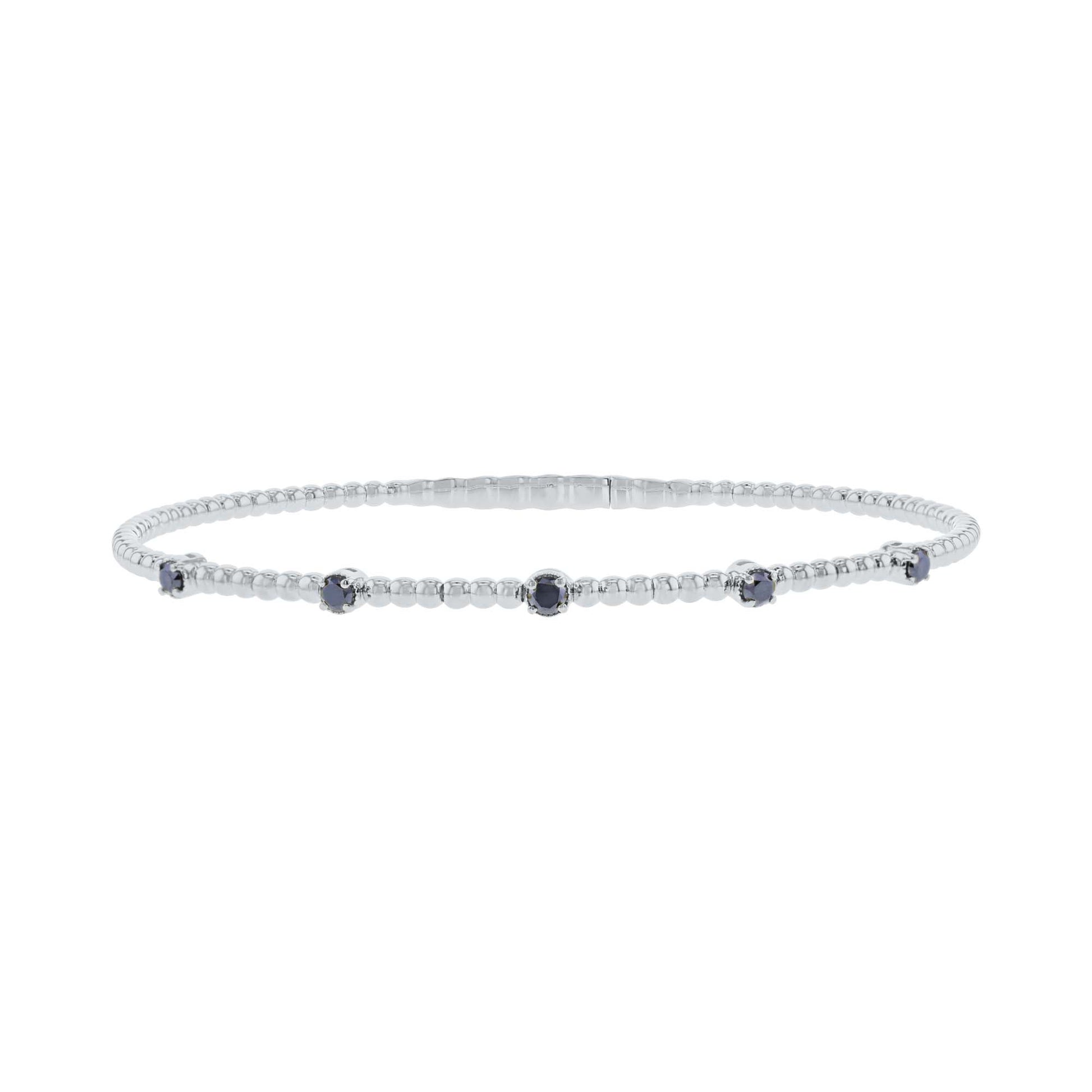 Seductive Station Black Diamond Bangle Bracelet