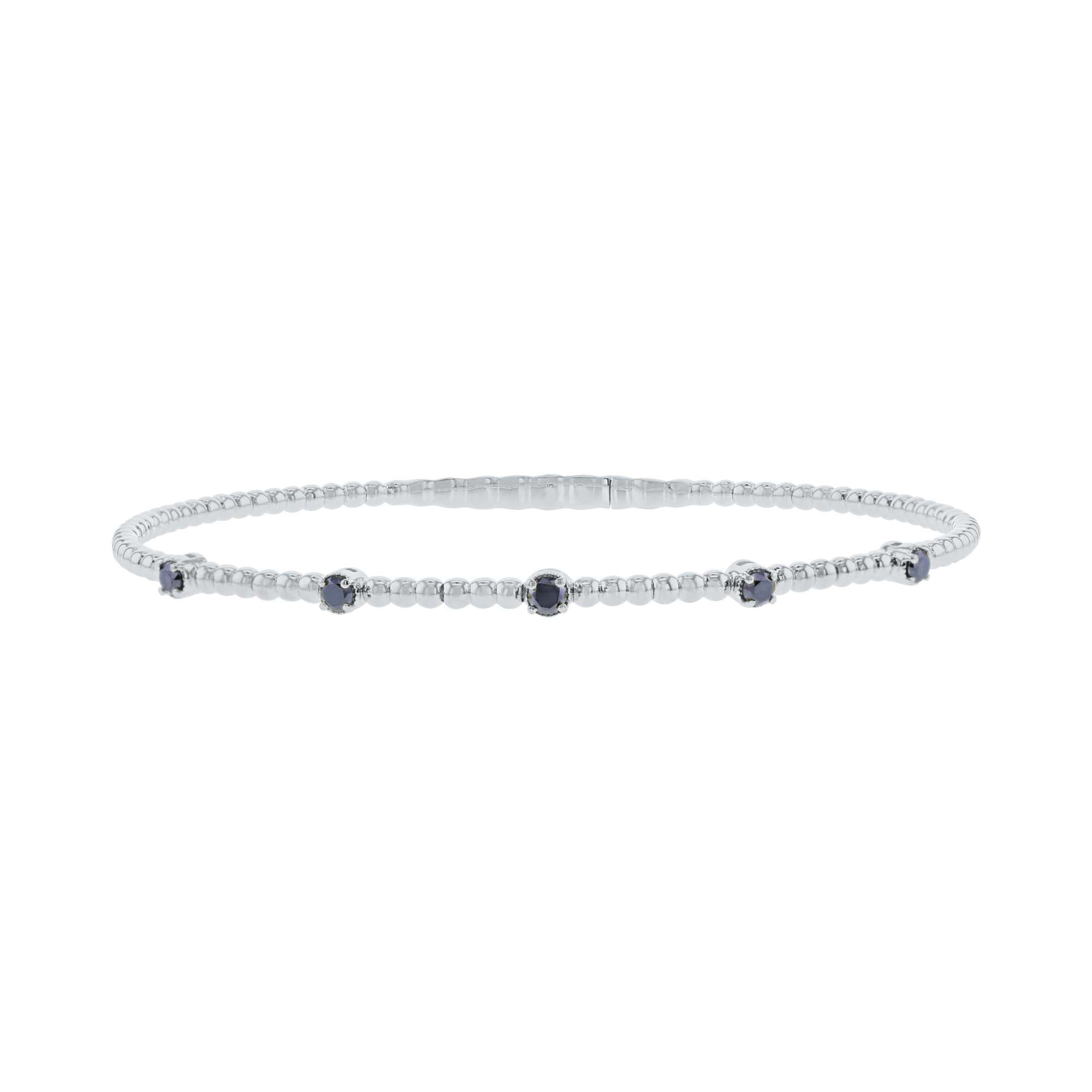 Seductive Station Black Diamond Bangle Bracelet