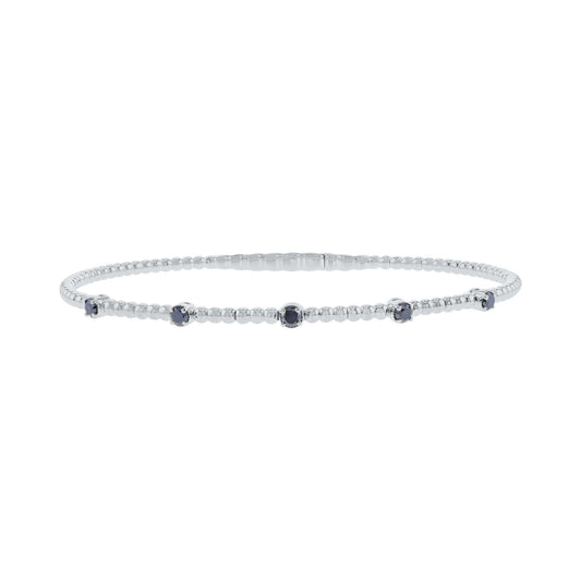 Seductive Station Black Diamond Bangle Bracelet