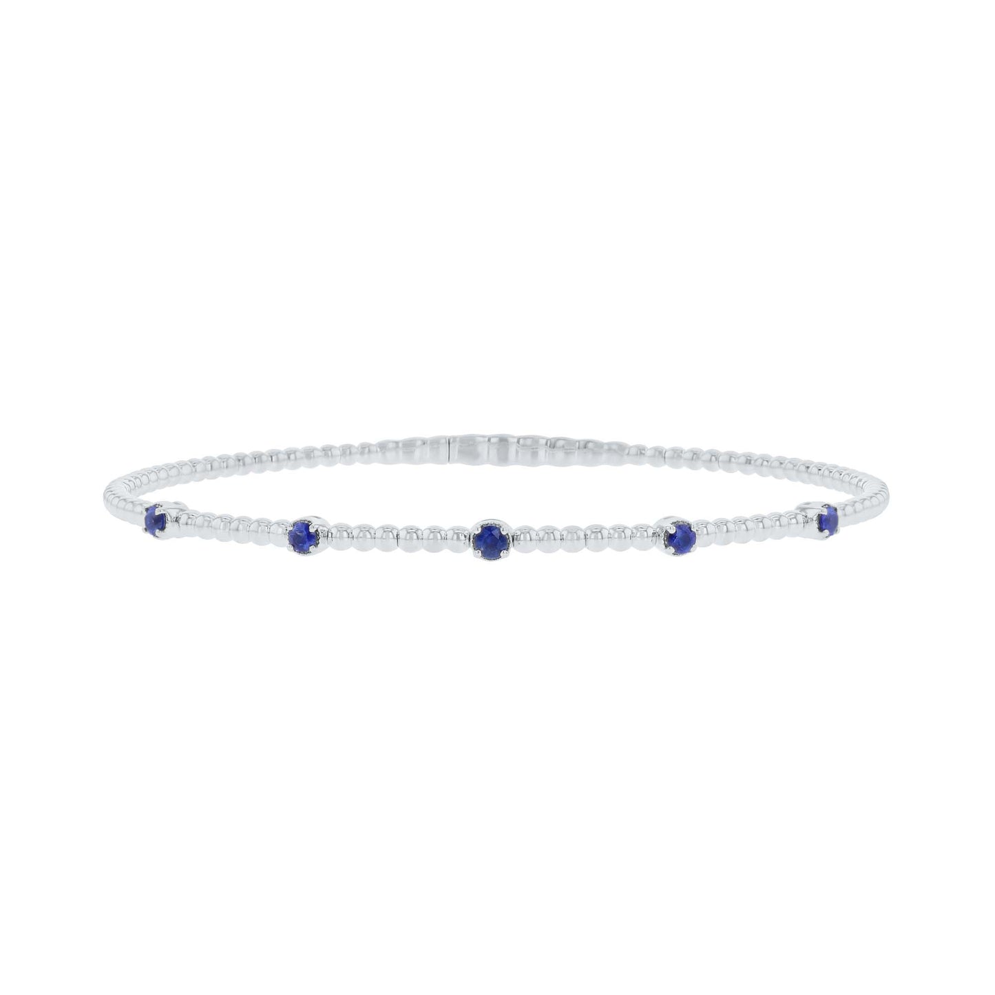 Seductive Station Sapphire Bangle Bracelet