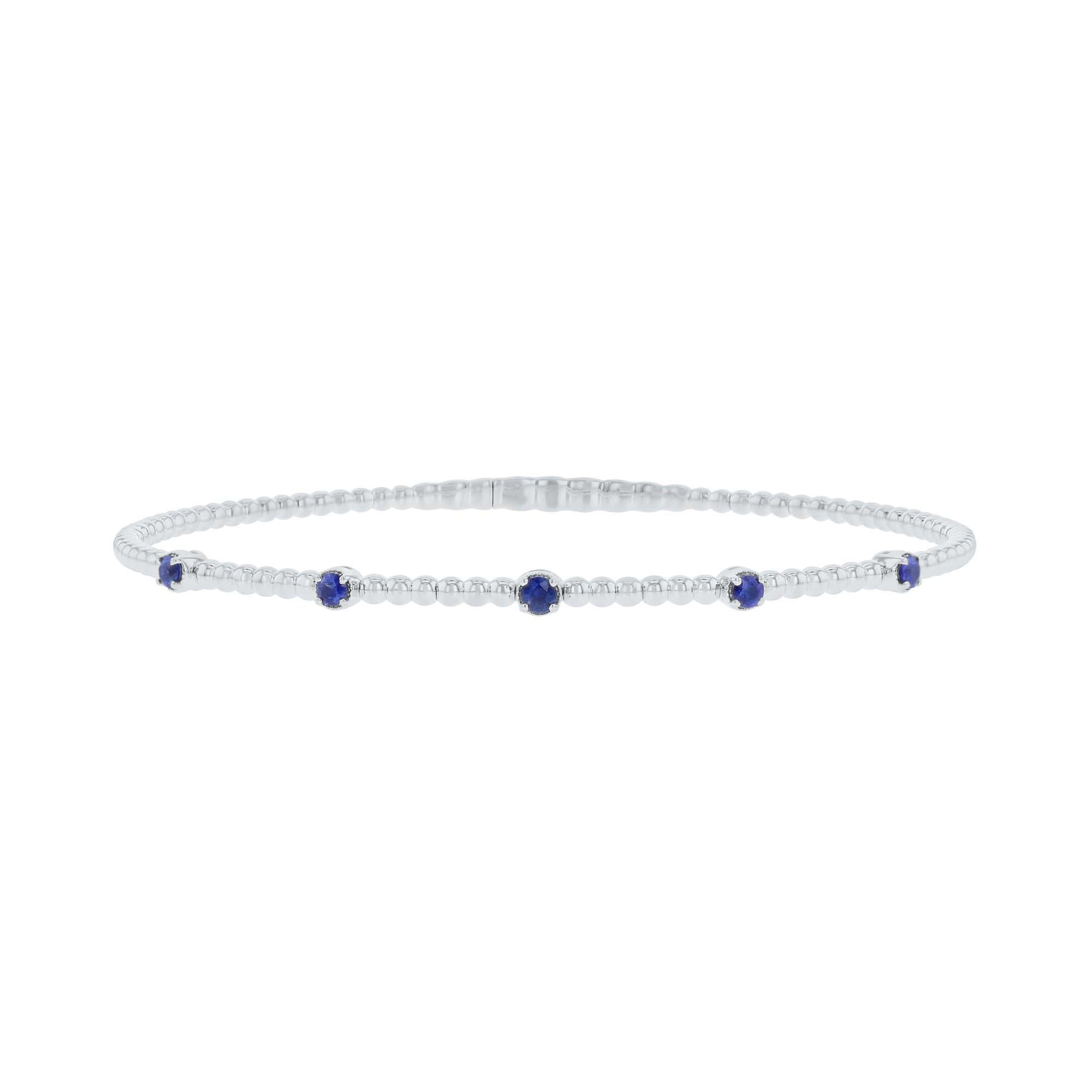 Seductive Station Sapphire Bangle Bracelet